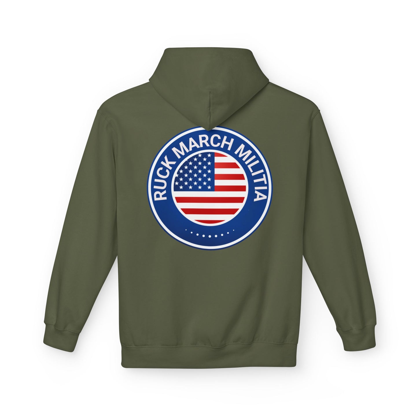 Patriotic Ruck March Militia Hoodie | Unisex Flag Design, Casual Wear, Gift for Veterans, Outdoor Activities, Independence Day