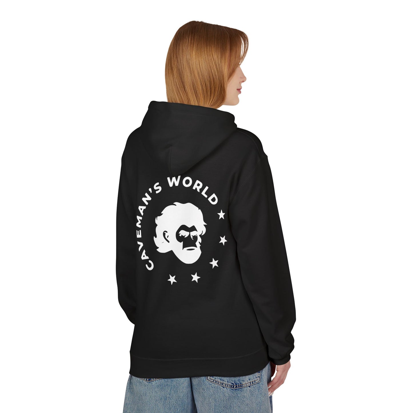 Caveman's World Fleece Hoodie, Unisex Hoodie, Cozy Sweatshirt, Gift for Men, Graphic Pullover, Casual Wear