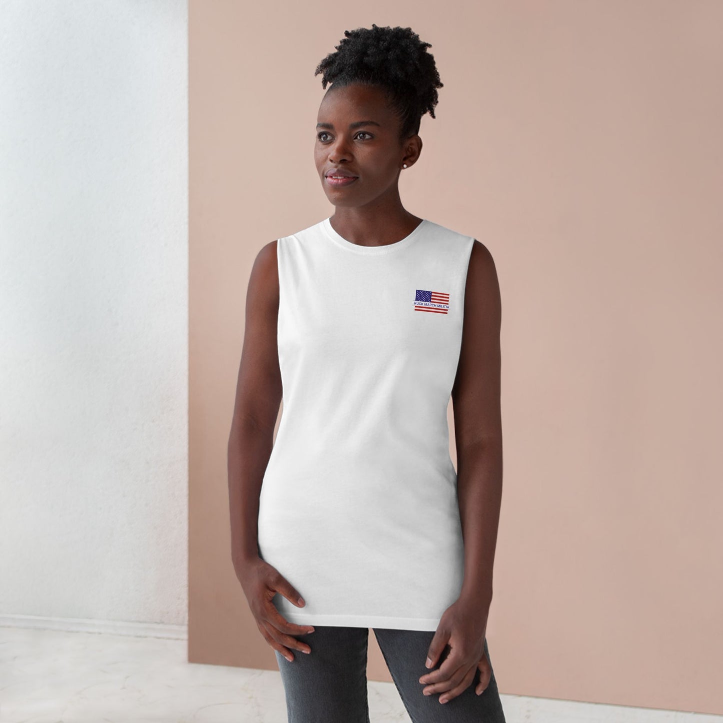 Unisex Patriotic Tank Top - Ruck March Militia, Casual Summer Wear, Independence Day, Veterans Day, Gym Apparel