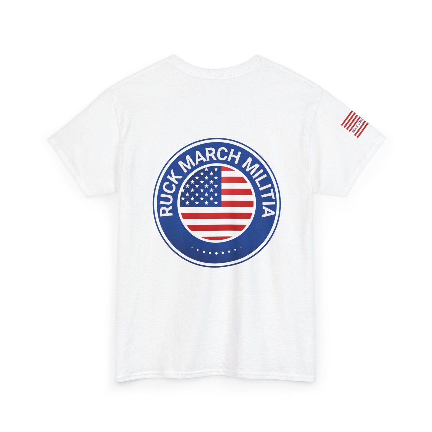 Patriotic Unisex Heavy Cotton Tee | Ruck March Militia Tee, Casual Wear, Gift for Veterans, 4th of July, Outdoors