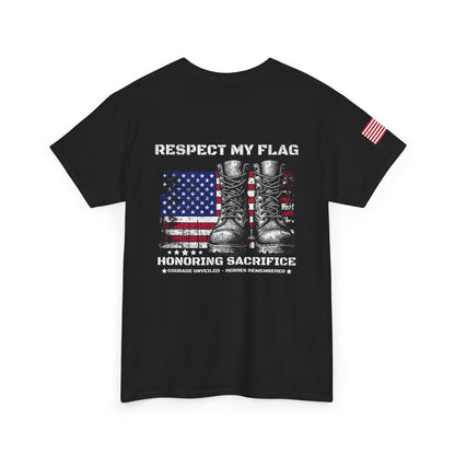 Respect My Flag T-Shirt — Honoring Sacrifice Military Tribute Tee