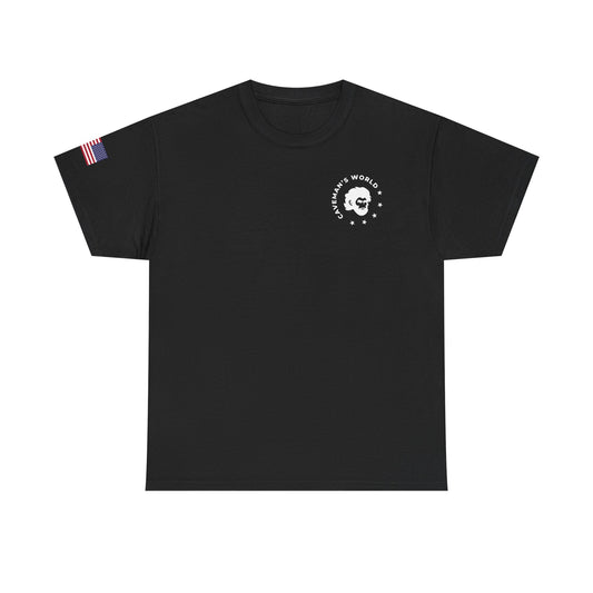 Caveman's World Unisex Heavy Cotton Tee - Fun Graphic Tee for Casual Wear, Gift for Dads and Teens, Father's Day, Everyday Style, and be inspirational shirt for the gym.