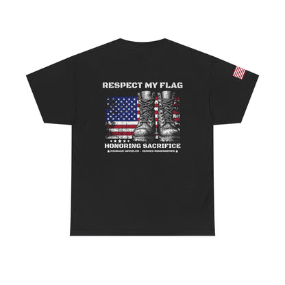 Respect My Flag T-Shirt — Honoring Sacrifice Military Tribute Tee