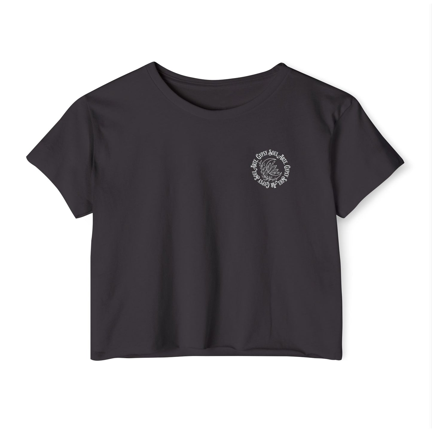 Women's Festival Crop Top, Bohemian Crop Tee, Gypsy Soul Arte Top, Summer Music Fest Shirt, Casual Outing Apparel, Festival Fashion Wear