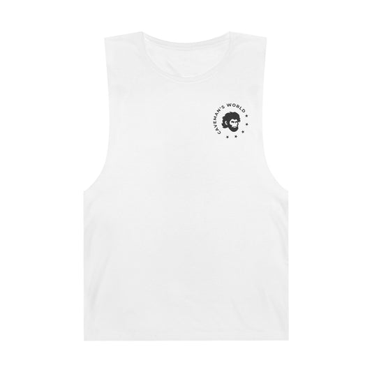 Caveman's World Unisex Tank, Summer Tee, Funny Graphic Shirt, Casual Wear, Gym Apparel, Gift for Him, Unique Design