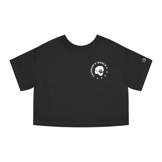 Cropped T-Shirt — "The Gym Is My Sanctuary" American Flag Skull