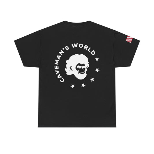 Caveman's World Unisex Heavy Cotton Tee - Fun Graphic Tee for Casual Wear, Gift for Dads and Teens, Father's Day, Everyday Style, and be inspirational shirt for the gym.