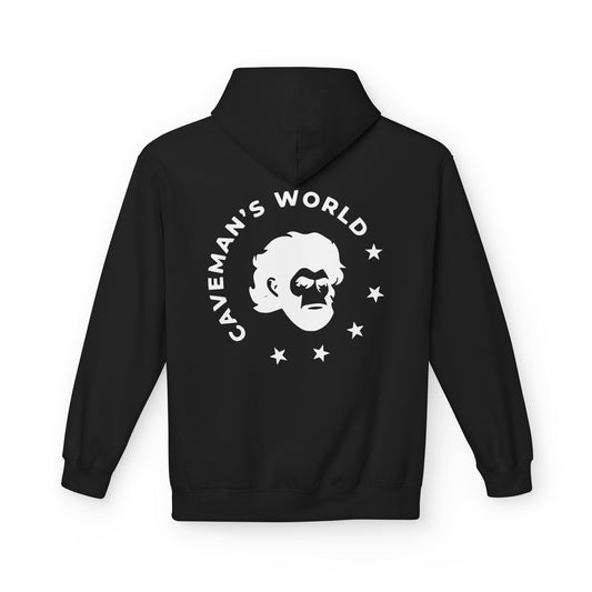 Caveman's World Fleece Hoodie, Unisex Hoodie, Cozy Sweatshirt, Gift for Men, Graphic Pullover, Casual Wear