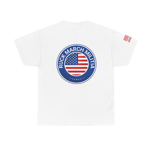 Patriotic Unisex Heavy Cotton Tee | Ruck March Militia Tee, Casual Wear, Gift for Veterans, 4th of July, Outdoors